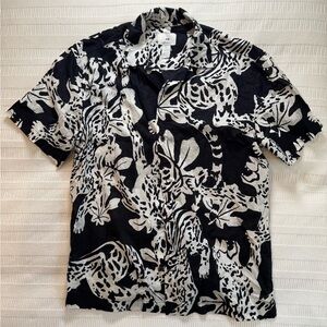 H&M Black & White Animal Cheetah Print Shirt